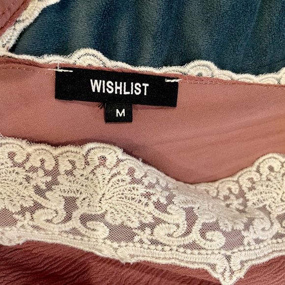 WISHLIST Boho Dress, size M, Dusty Rose with cream lace - Picture 3 of 4